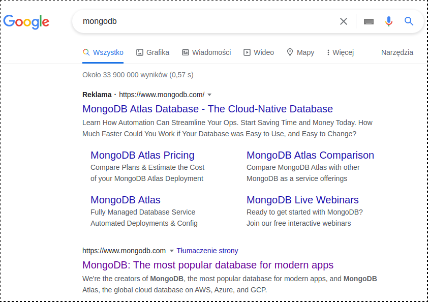 Mongo Google WeAreMostPopular